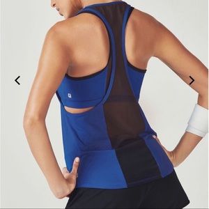 FABLETICS SPORTS BRA & MATCHING TANK BLUE/BLK SZ S